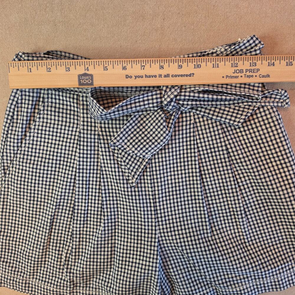 Cartonnier Anthropologie Gingham Tie-Waist Shorts Black & White Sz 2 - Picture 3 of 5